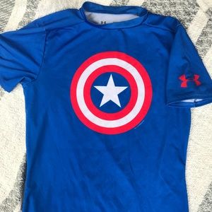Captain America Under Armour heat gear size Y LG